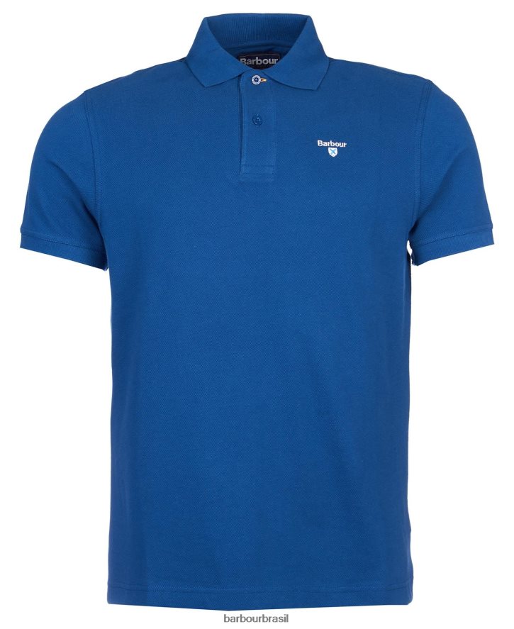 roupas Barbour camisa polo esportiva azul atlântico homens NH4442580