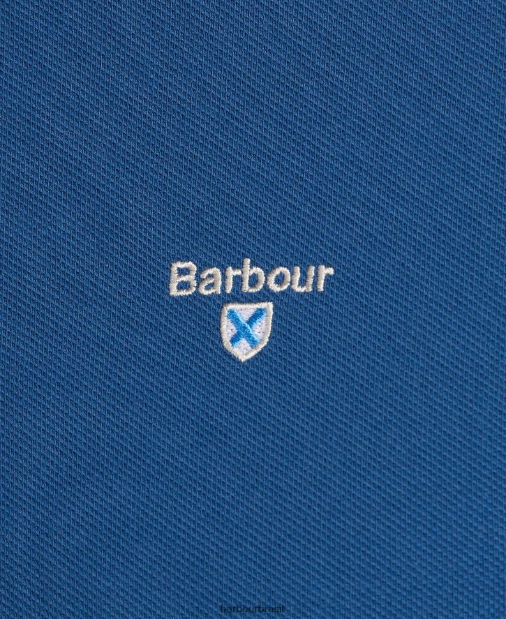 roupas Barbour camisa polo esportiva azul atlântico homens NH4442580