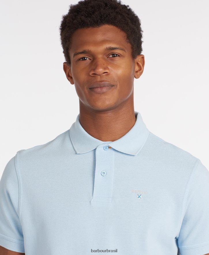 roupas Barbour camisa polo esportiva azul atlântico homens NH4442605