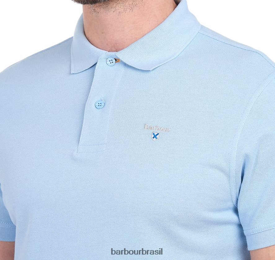 roupas Barbour camisa polo esportiva azul atlântico homens NH4442605