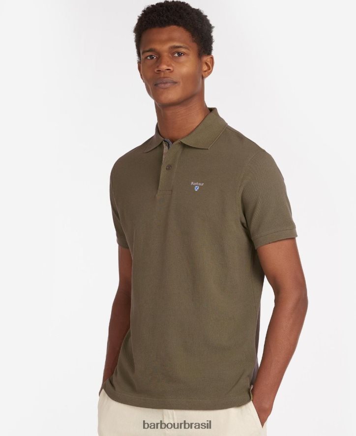 roupas Barbour camisa polo esportiva céu homens NH4442584