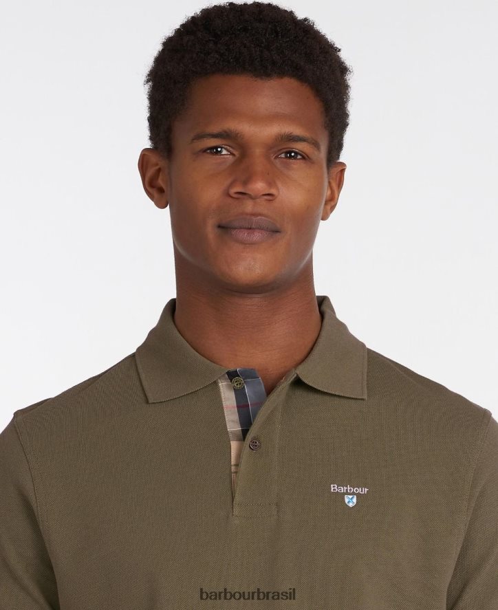 roupas Barbour camisa polo esportiva céu homens NH4442584