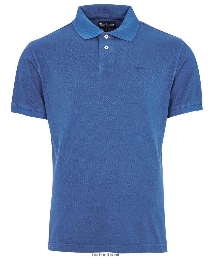 roupas Barbour camisa polo esportiva lavada céu homens NH4442564