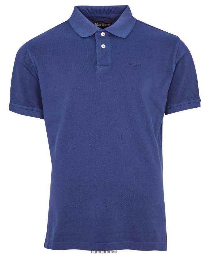 roupas Barbour camisa polo esportiva lavada céu homens NH4442589