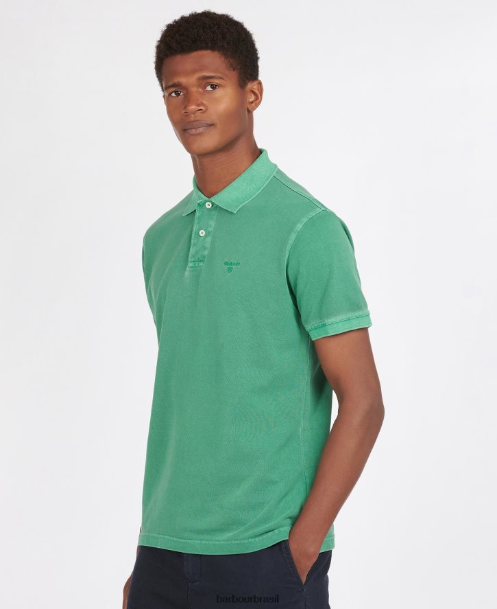 roupas Barbour camisa polo esportiva lavada céu homens NH4442592