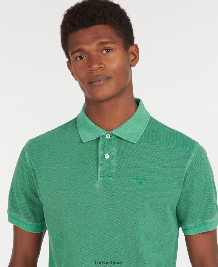 roupas Barbour camisa polo esportiva lavada céu homens NH4442592