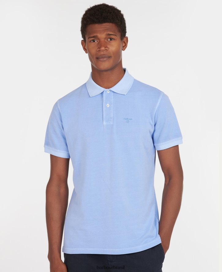 roupas Barbour camisa polo esportiva lavada céu homens NH4442595