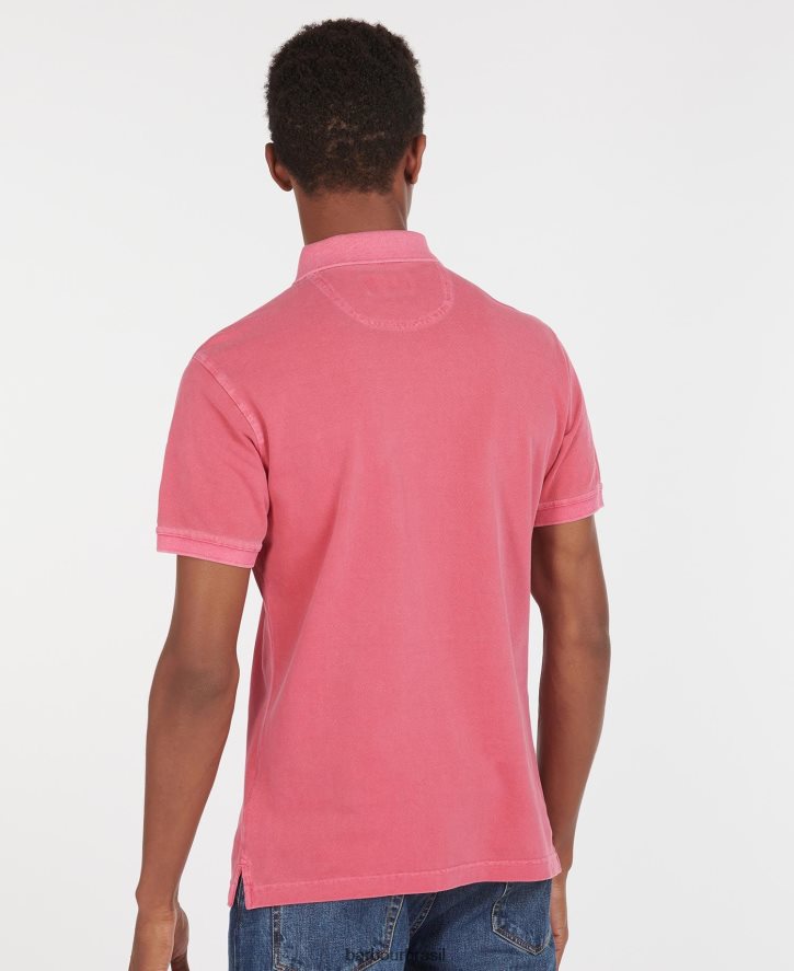 roupas Barbour camisa polo esportiva lavada céu homens NH4442609