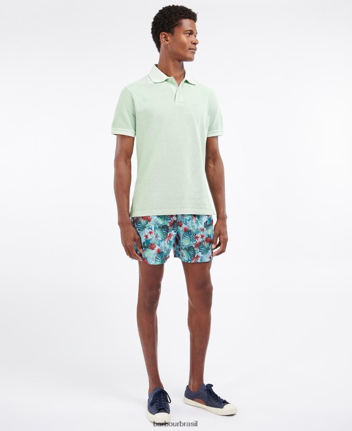 roupas Barbour camisa polo esportiva lavada hortelã empoeirada homens NH4442629