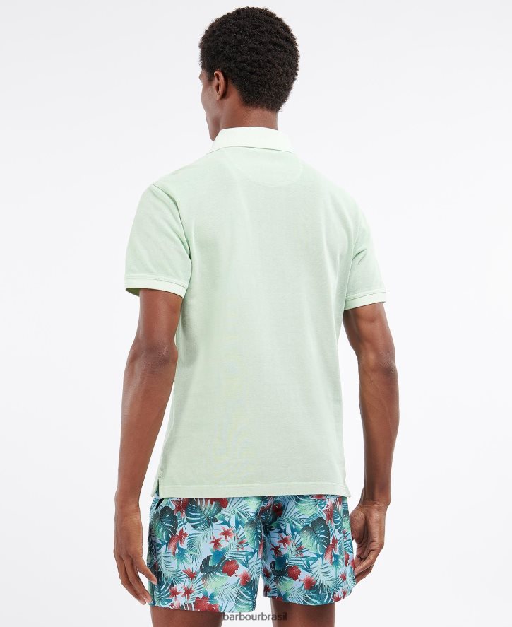 roupas Barbour camisa polo esportiva lavada hortelã empoeirada homens NH4442629