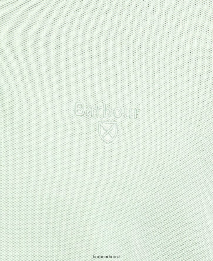 roupas Barbour camisa polo esportiva lavada hortelã empoeirada homens NH4442629