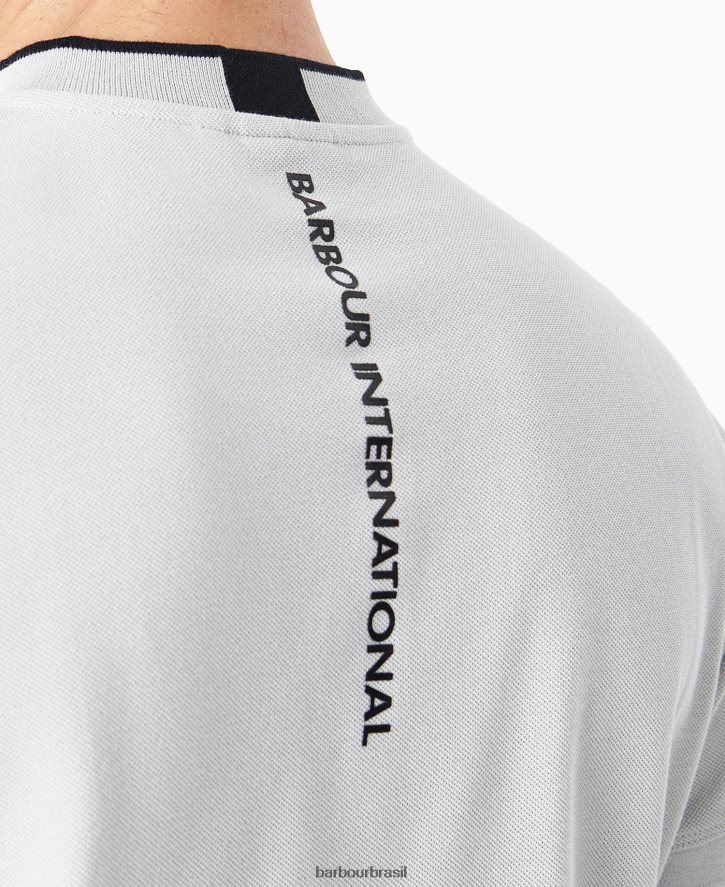 roupas Barbour camisa polo esportiva lewis preto clássico homens NH4442639