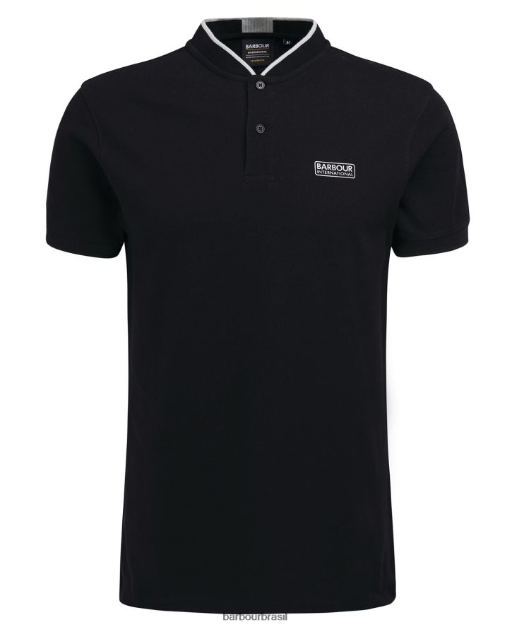 roupas Barbour camisa polo esportiva lewis preto clássico homens NH4442675