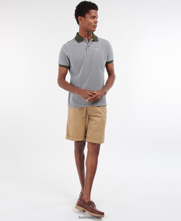 roupas Barbour camisa polo esportiva mix preto homens NH4442602