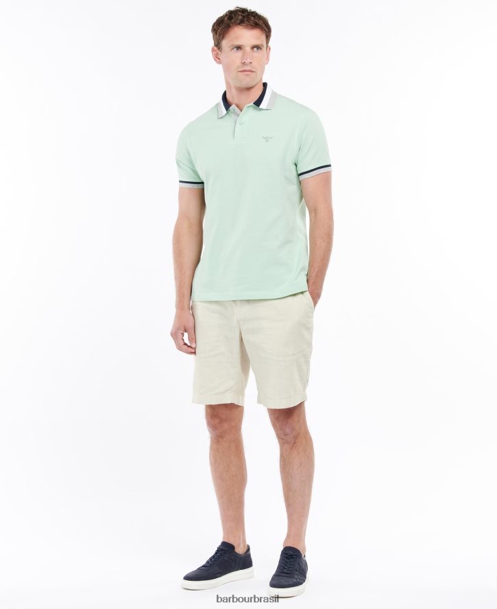roupas Barbour camisa polo finkle hortelã empoeirada homens NH4442621