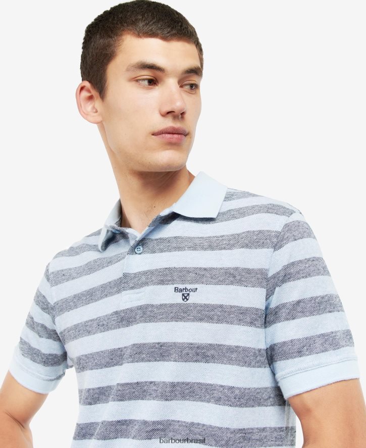 roupas Barbour camisa polo listrada thorley Pó azul homens NH4442716