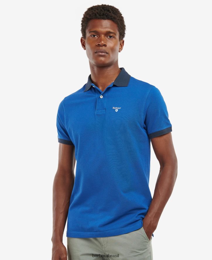 roupas Barbour camisa polo lynton azul mônaco homens NH4442616