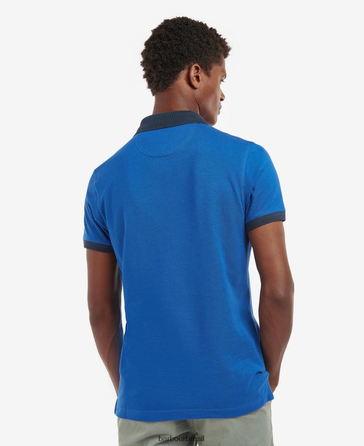 roupas Barbour camisa polo lynton azul mônaco homens NH4442616