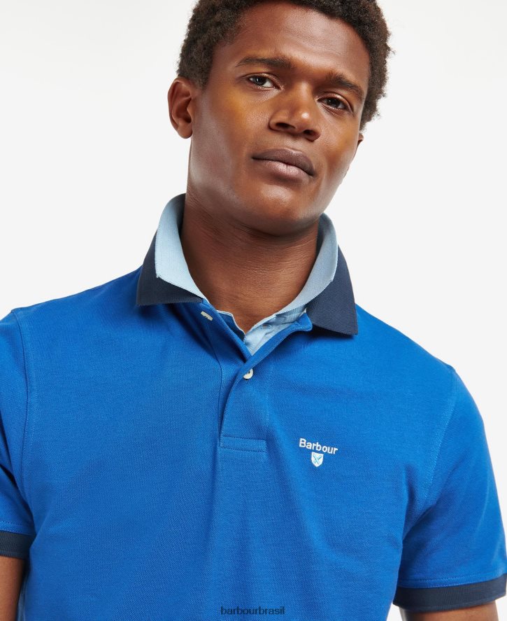 roupas Barbour camisa polo lynton azul mônaco homens NH4442616
