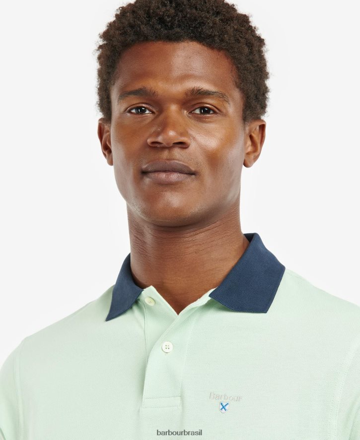 roupas Barbour camisa polo lynton azul mônaco homens NH4442713