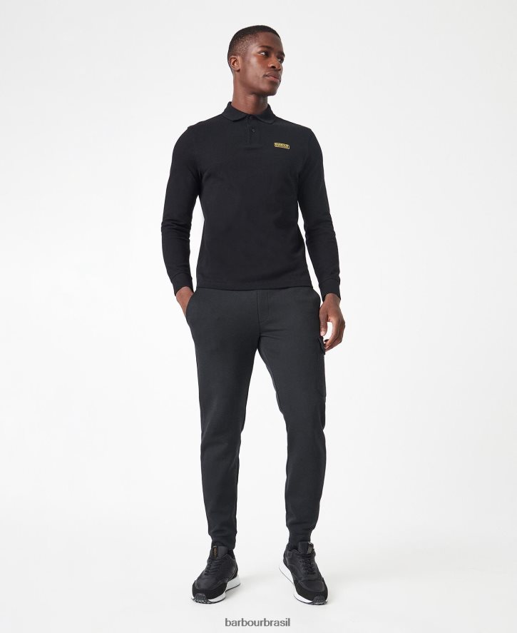 roupas Barbour camisa polo manga longa internacional marinha internacional homens NH4442662