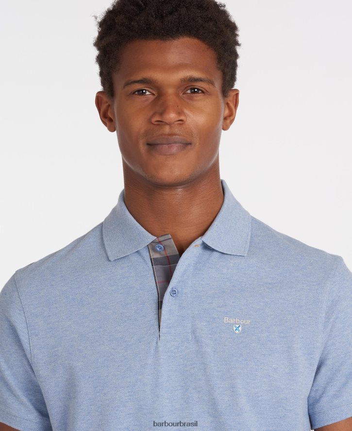 roupas Barbour camisa polo piquê tartan arenito homens NH4442565