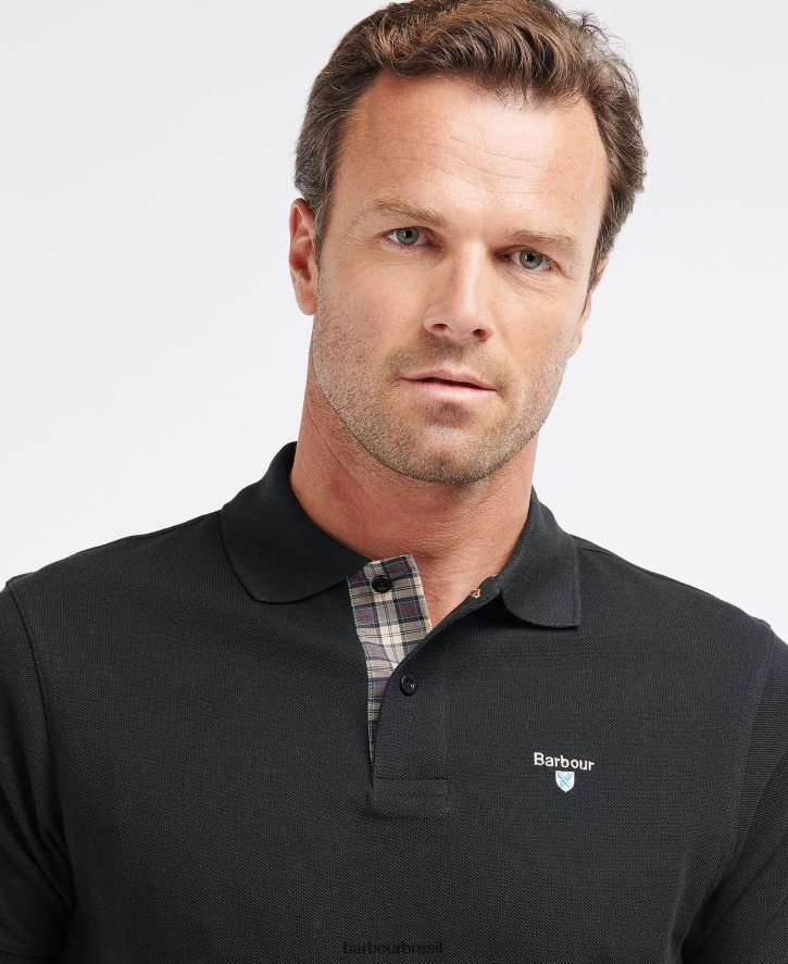 roupas Barbour camisa polo piquê tartan arenito homens NH4442573