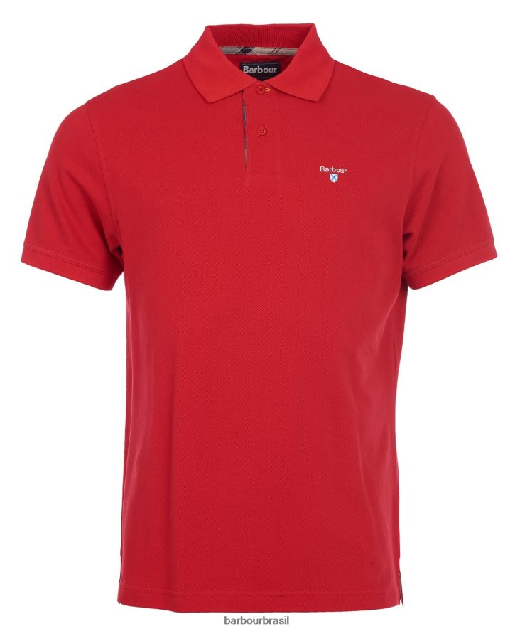 roupas Barbour camisa polo piquê tartan branco/greystone homens NH4442734