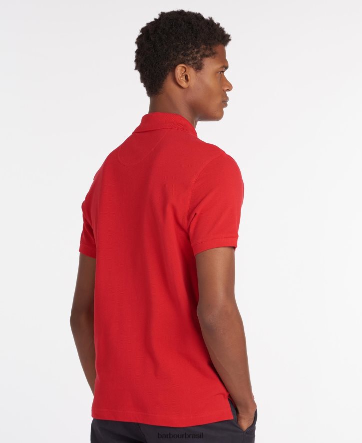 roupas Barbour camisa polo piquê tartan branco/greystone homens NH4442734