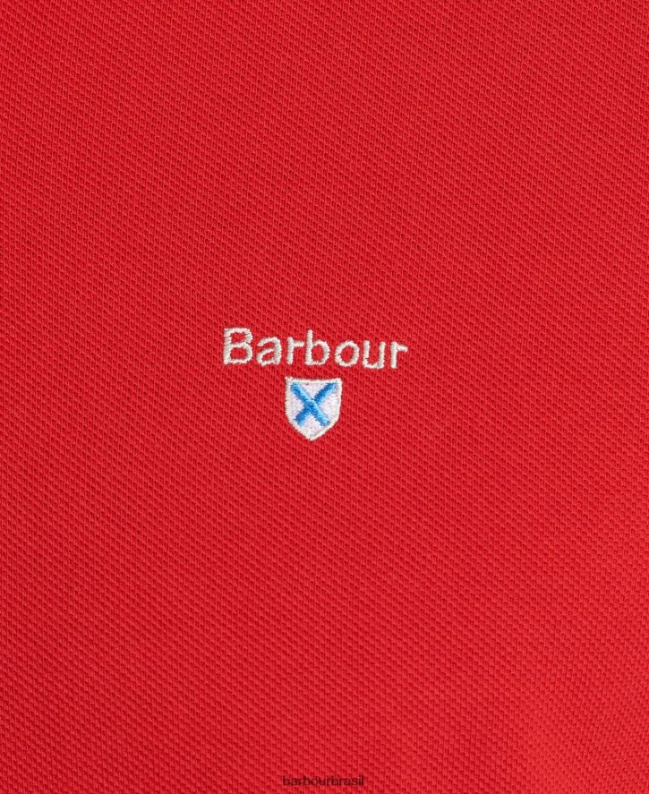 roupas Barbour camisa polo piquê tartan branco/greystone homens NH4442734