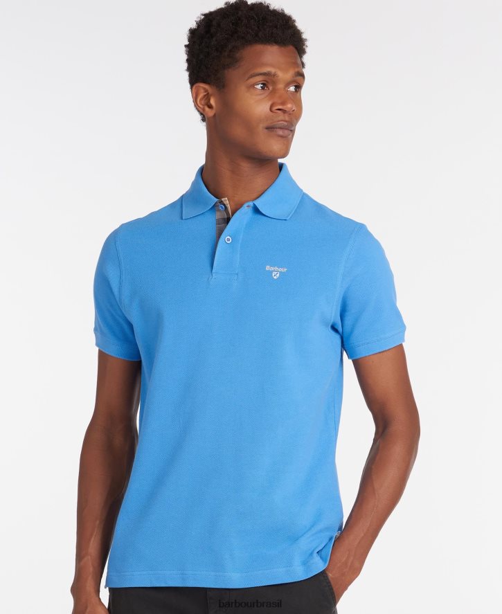 roupas Barbour camisa polo piquê tartan corrida verde homens NH4442598