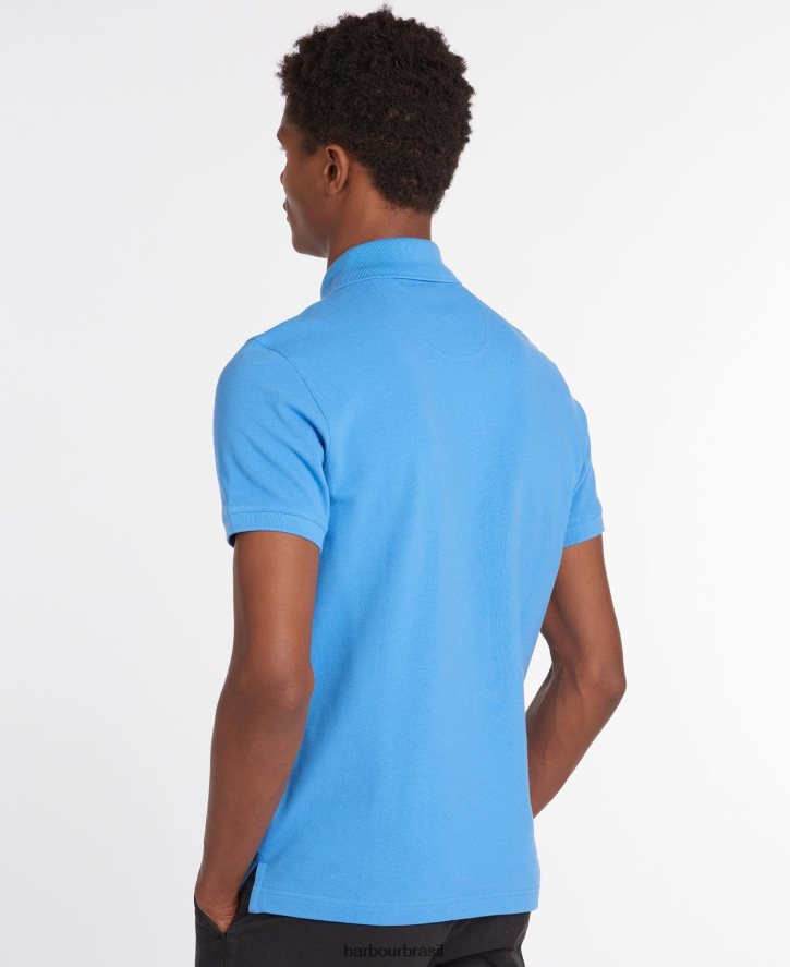 roupas Barbour camisa polo piquê tartan corrida verde homens NH4442598