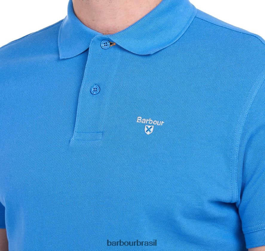 roupas Barbour camisa polo piquê tartan corrida verde homens NH4442598