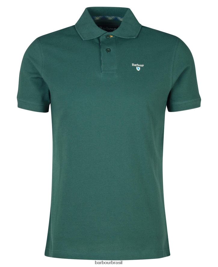 roupas Barbour camisa polo piquê tartan pedra lavada homens NH4442613