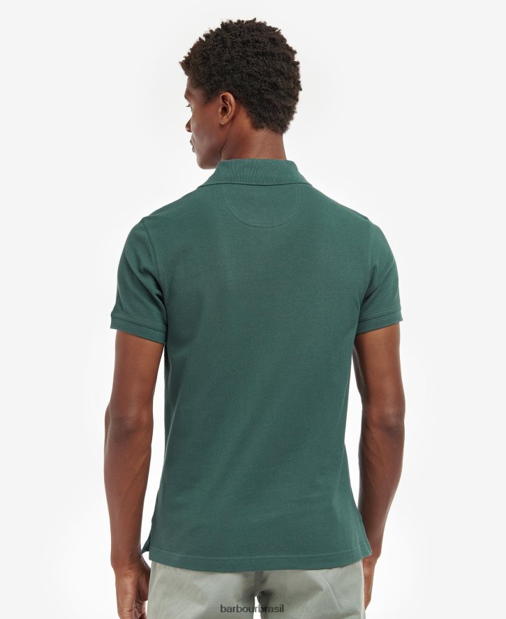 roupas Barbour camisa polo piquê tartan pedra lavada homens NH4442613