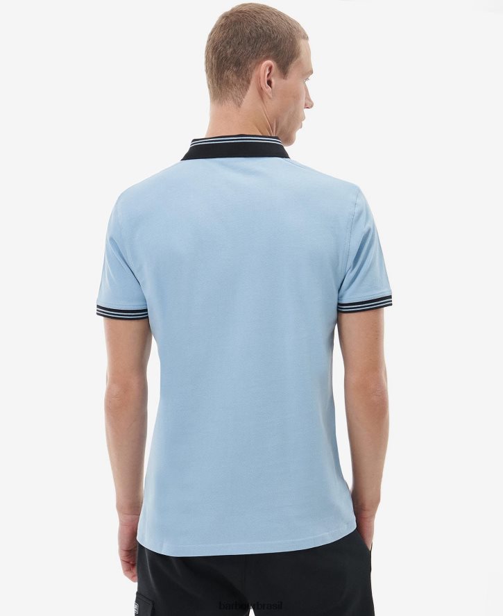 roupas Barbour camisa polo rastreador azul desbotado homens NH4442670