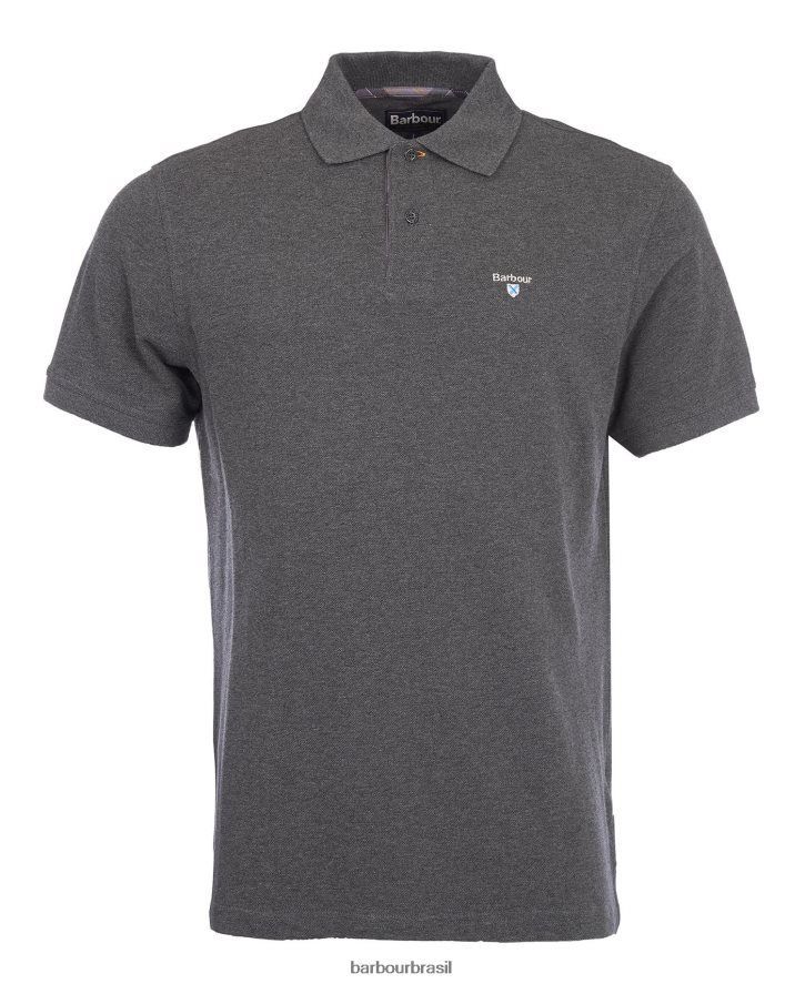 roupas Barbour camisa polo xadrez piquê céu noturno/noite verde-oliva homens NH4442545