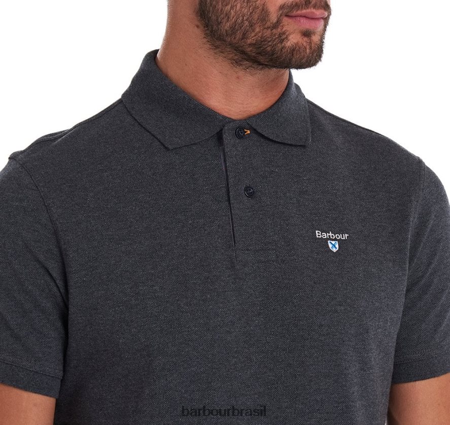 roupas Barbour camisa polo xadrez piquê céu noturno/noite verde-oliva homens NH4442545