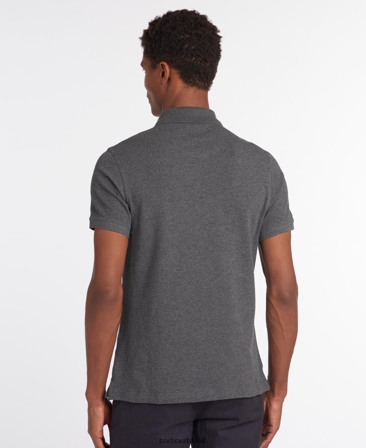 roupas Barbour camisa polo xadrez piquê céu noturno/noite verde-oliva homens NH4442545