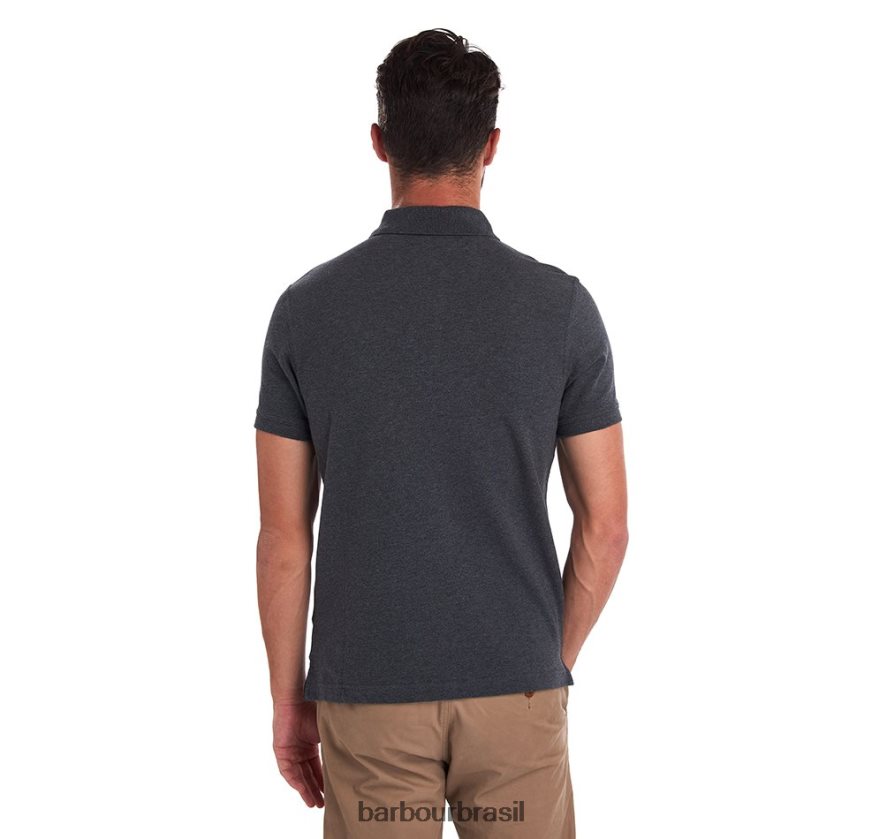 roupas Barbour camisa polo xadrez piquê céu noturno/noite verde-oliva homens NH4442545