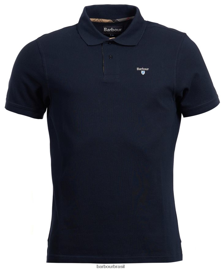 roupas Barbour camisa polo xadrez piquê preto/moderno homens NH4442537