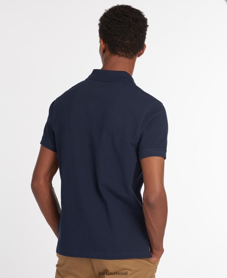 roupas Barbour camisa polo xadrez piquê preto/moderno homens NH4442537