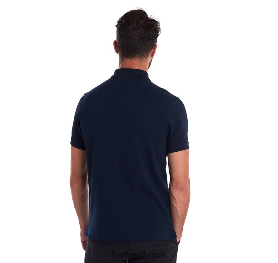 roupas Barbour camisa polo xadrez piquê preto/moderno homens NH4442537