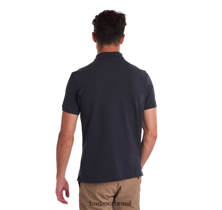 roupas Barbour camisa polo xadrez piquê preto/moderno homens NH4442541