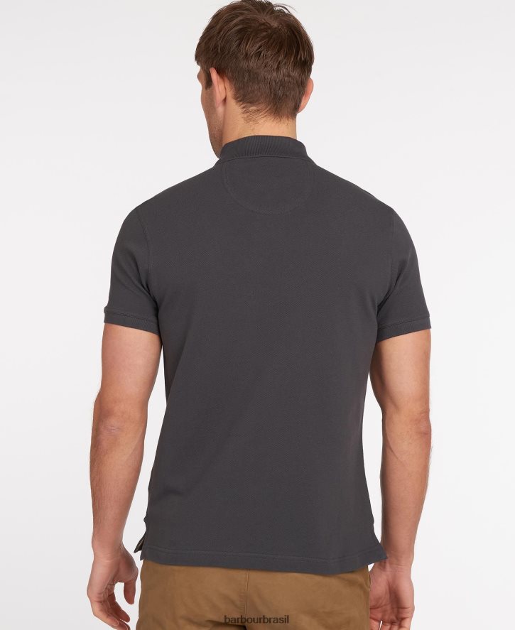 roupas Barbour camisa polo xadrez piquê preto/moderno homens NH4442541