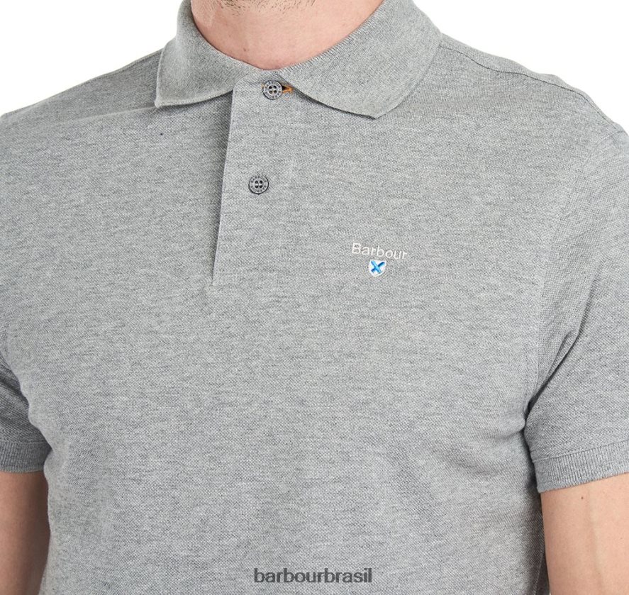 roupas Barbour camisa polo xadrez piquê preto/moderno homens NH4442587