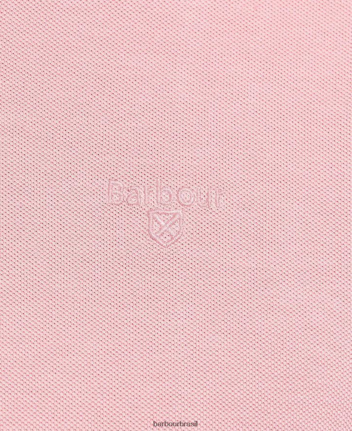 roupas Barbour lavar camisa polo esportiva sal rosa homens NH4442548
