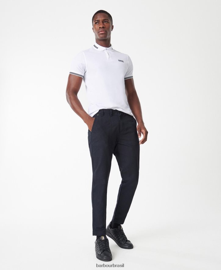 roupas Barbour poloshirt internacional essencial com ponta branco homens NH4442571