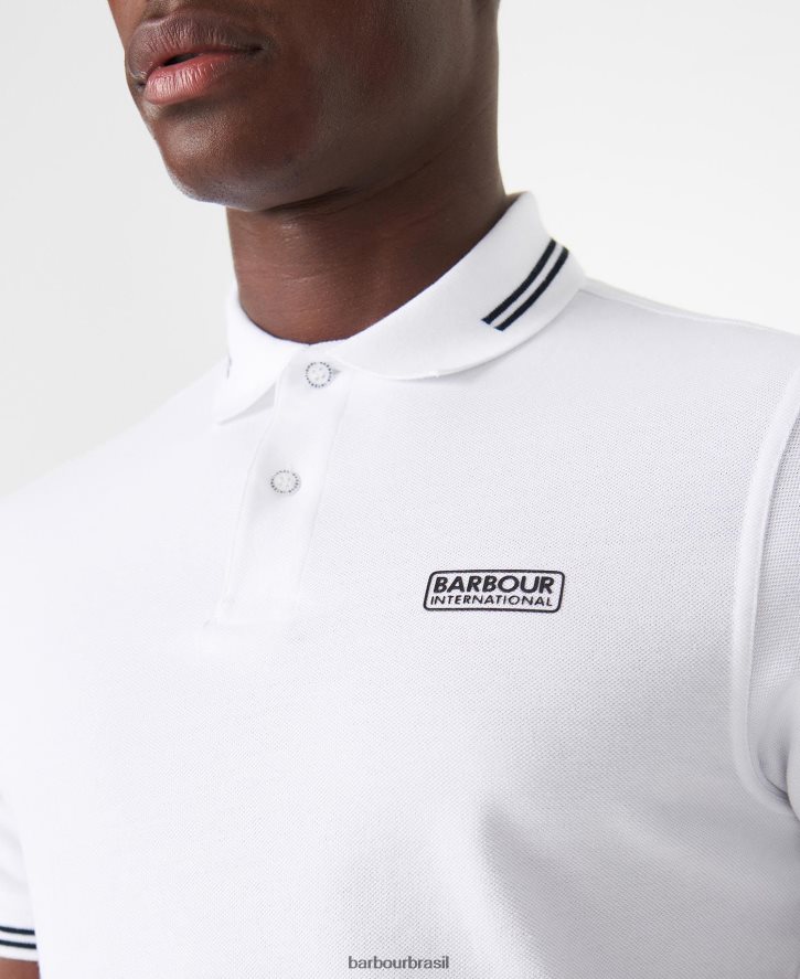 roupas Barbour poloshirt internacional essencial com ponta branco homens NH4442571
