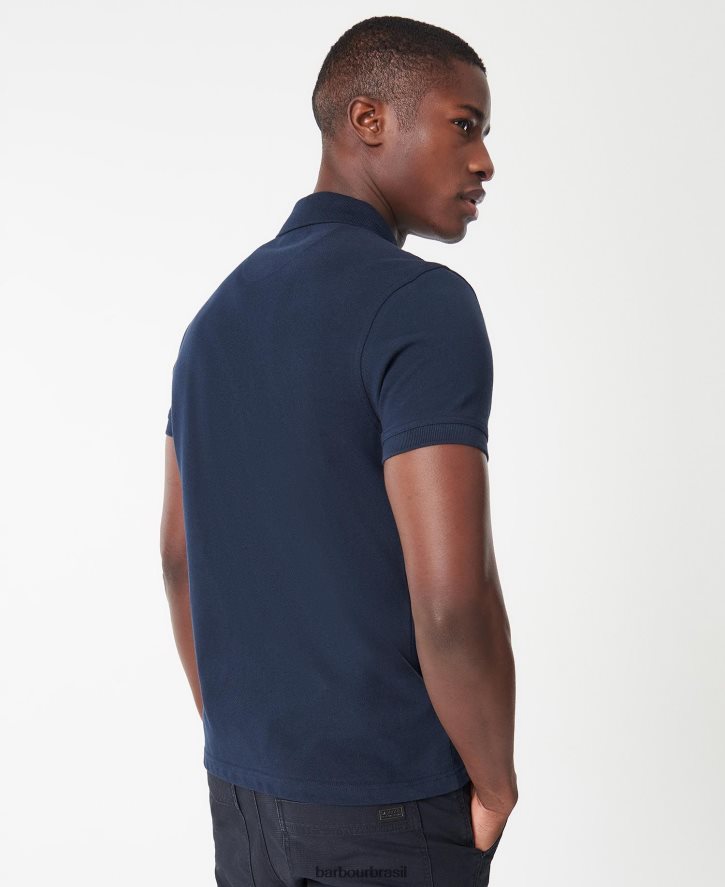 roupas Barbour poloshirt internacional internacional essencial azul profundo homens NH4442596